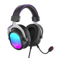 Audífonos gamer Fifine Ampligame H16 con micrófono, conexión USB, 32 ohms, 3 dB, PC y consolas, RGB, negro