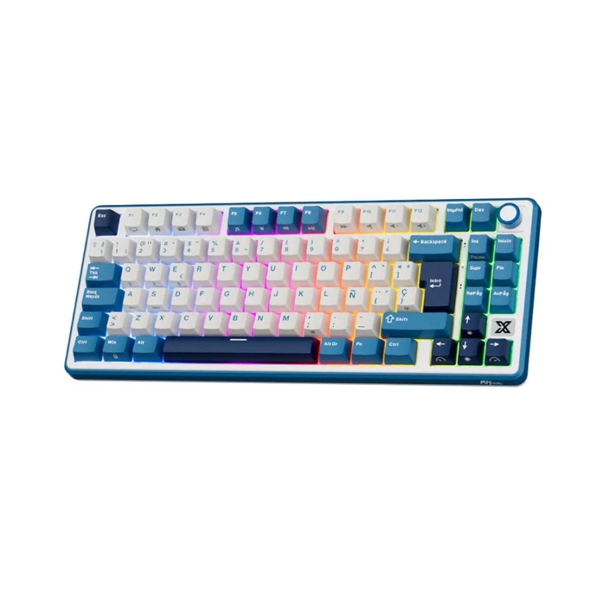Imagen 2 del producto Teclado gamer alámbrico Royal Kludge RK X87, conexión USB, mecánico, idioma español, RGB, gris