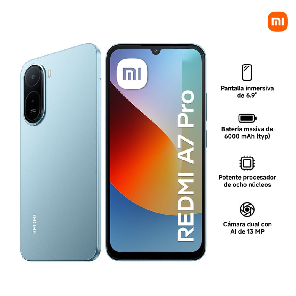 Imagen 2 del producto Celular Xiaomi Redmi A7 Pro 4G 64GB, 4GB RAM, cámara trasera 13MP y frontal 8MP, 6.9"", azul