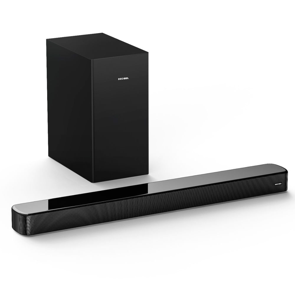 Imagen 2 del producto Barra de sonido Decibel S59W Subwoofer inalámbrico 200W, bluetooth, audio espacial, puerto USB, HDMI, con control remoto, negro