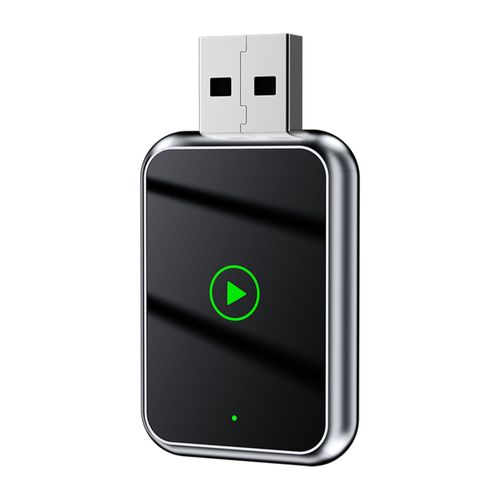 Adaptador inalámbrico LAESD Q1J, CarPlay y Android Auto, WiFi 6, Bluetooth, USB, Plug & Play, negro