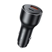 Cargador de auto YESIDO Y65, 118W, USB-C PD 100W, USB-A QC 18W, carga rápida y conector 360°, negro