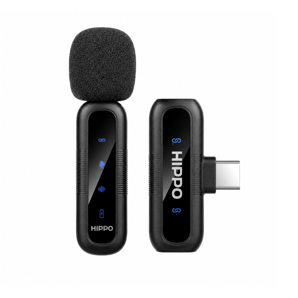 Micrófono inalámbrico Lavalier Hippo M47C, conexión USB Tipo-C, negro