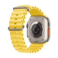 Correa Ocean Ultra OEM para Apple Watch 44/45/46/49 mm, silicona, hebilla titanio ajustable, amarillo
