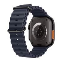 Correa Ocean Ultra OEM para Apple Watch 44/45/46/49 mm, silicona, hebilla negra ajustable, gris oscuro