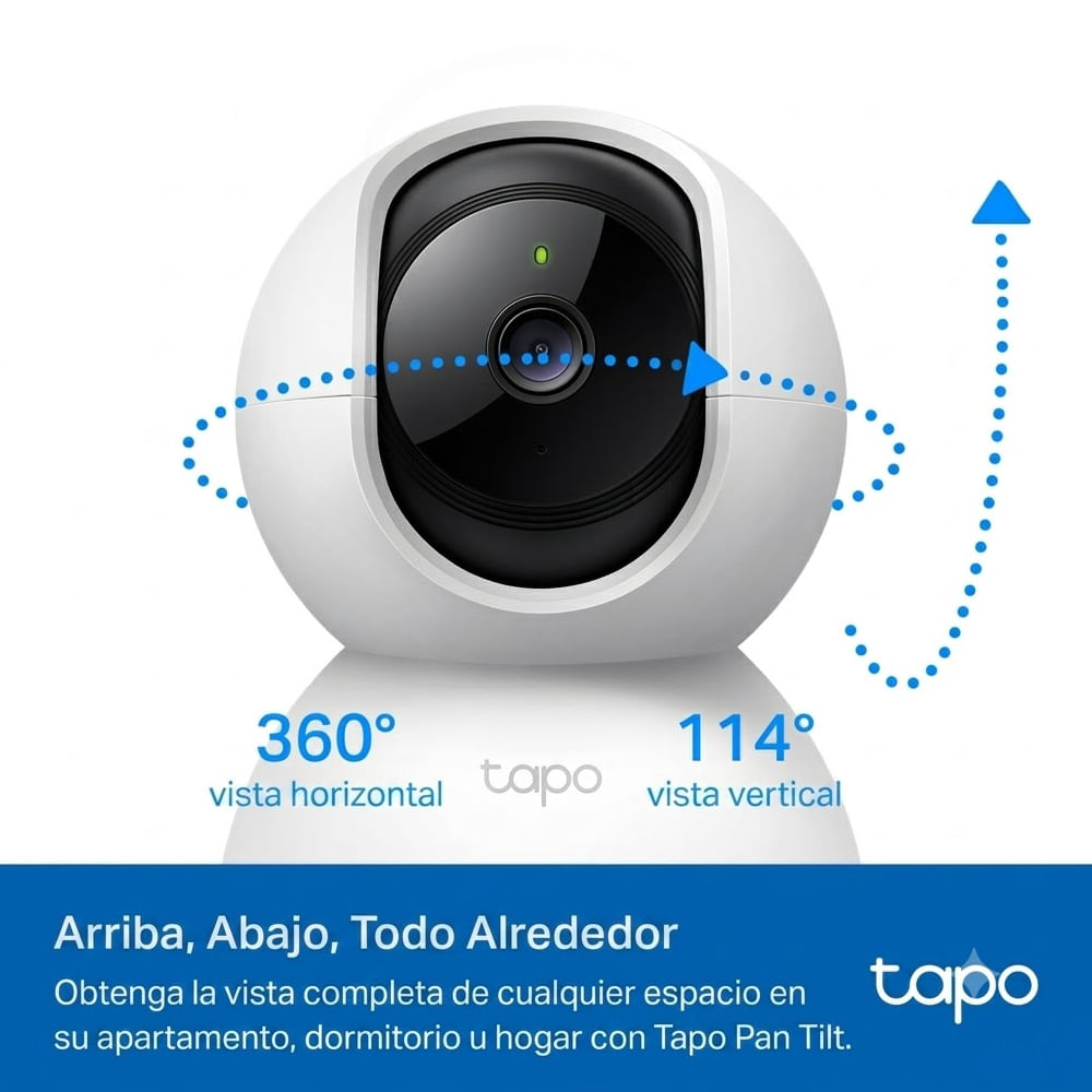 Imagen 2 del producto Cámara de seguridad Tapo C210 interior, 2K, Wi-Fi, infrarrojo, 360 rotativo, blanco