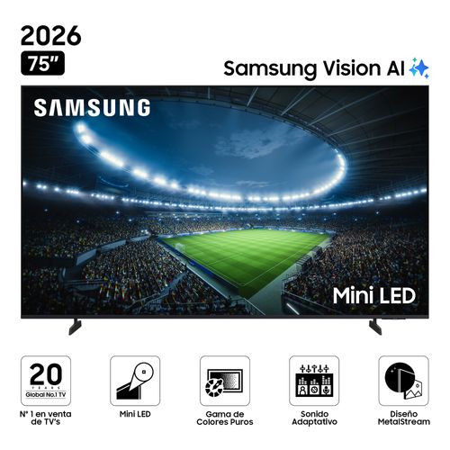 Smart TV Samsung 75", 4K, MiniLED M70H, sistema Tizen integrado, UN75M70HAGXPE, 2026