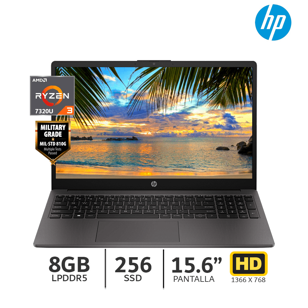 Imagen 2 del producto Laptop HP 255R G10 15.6"" AMD Ryzen 5 7520U, 512GB SSD, 16GB RAM, FreeDos - sin Sistema Operativo, plata