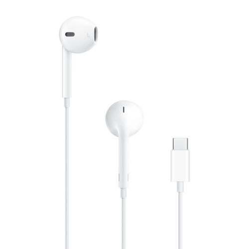 Audífono in ear con cable Apple conector Tipo-C, con micrófono, blanco