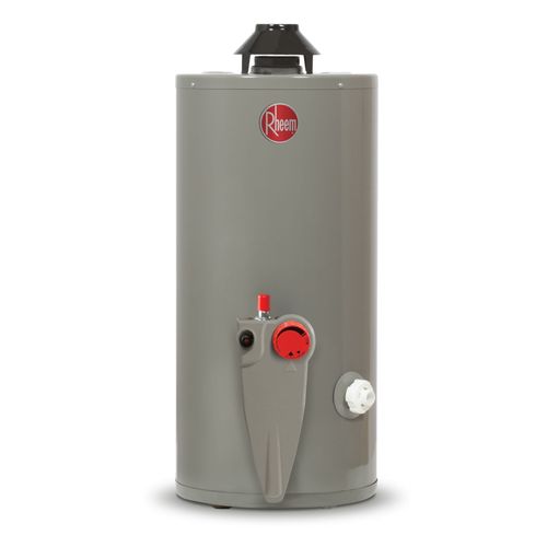Termotanque Rheem, 76 litros, gas natural, triple sistema de seguridad, gris