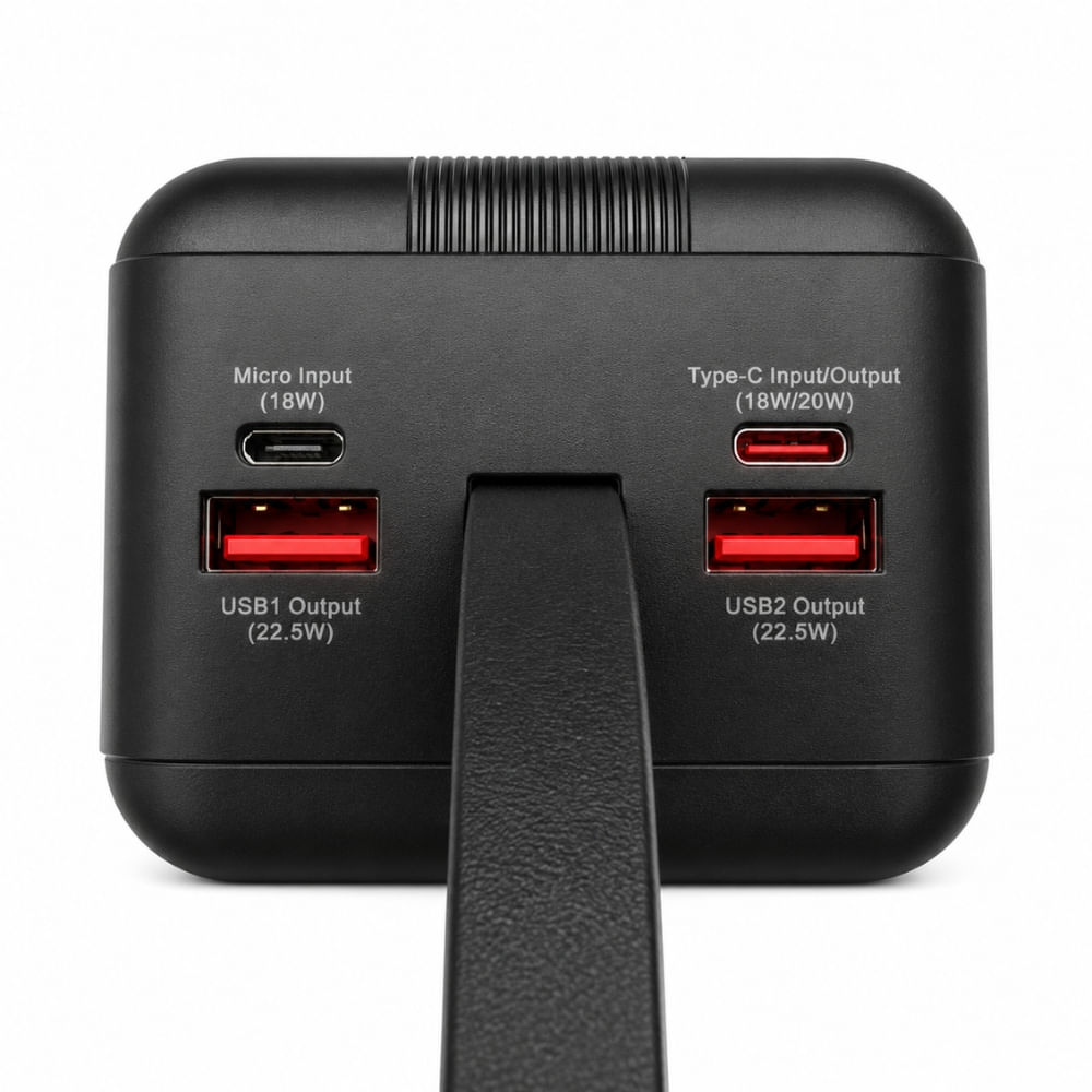 Imagen 2 del producto Batería externa Redd, 40000mAh, 22.5W, Turbo Charge, USB-A y USB-C, display LED, compatible Android, iPhone y tablets, negro
