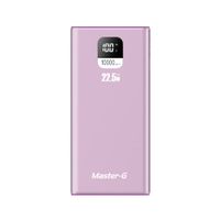 Batería externa Master-G UCP10PPD, 10000mAh, 22.5W, Power Delivery, pantalla LCD, USB-C, rosado metálico