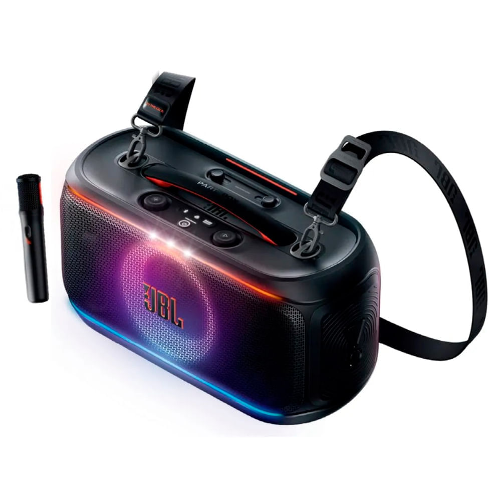 Imagen 2 del producto Parlante Bluetooth JBL PartyBox On-The-Go 2 100W, resistente al agua IPX4, hasta 15 horas de reproducción, negro + 1 micrófono