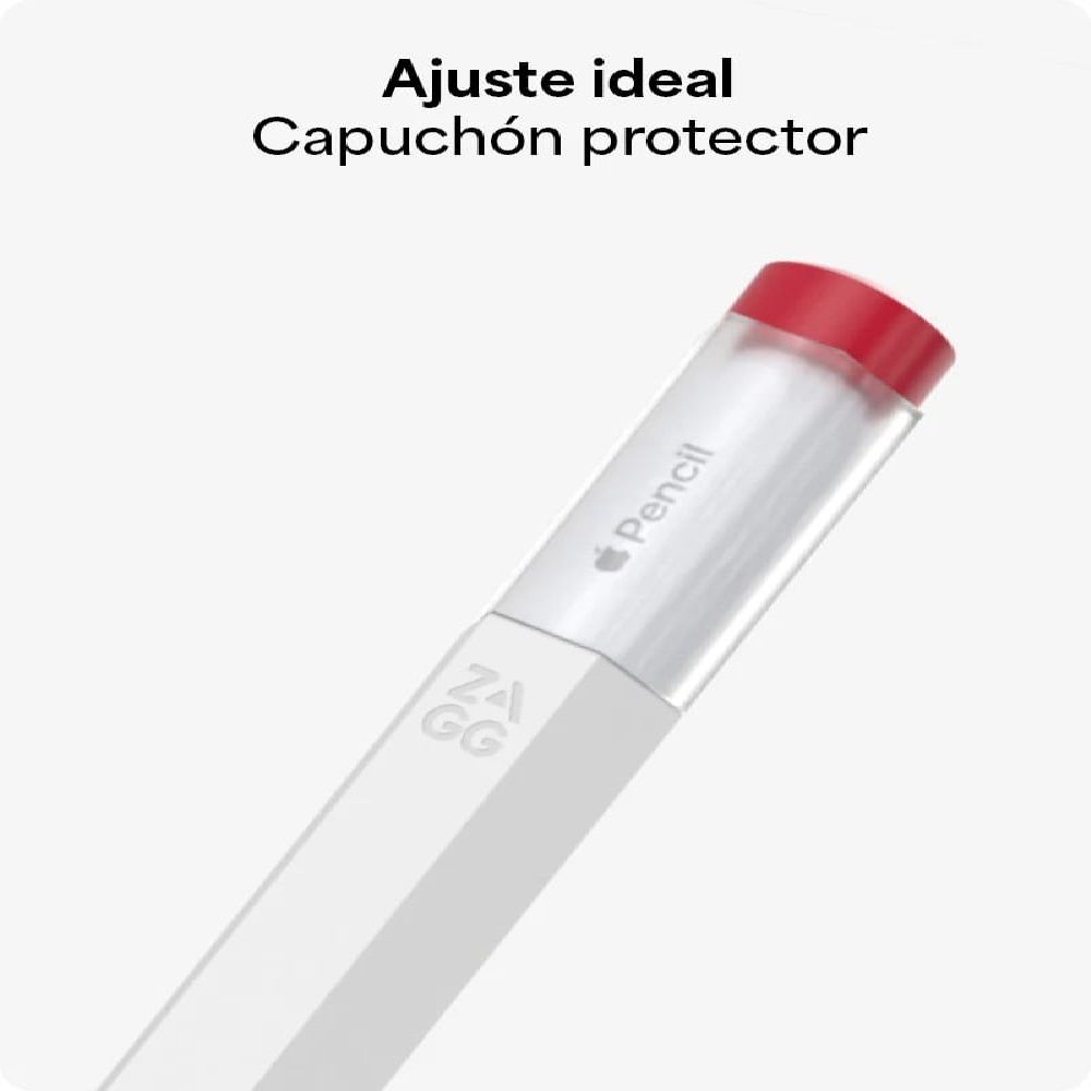 Imagen 2 del producto Funda de silicona Zagg Pencil Silicone Skin para Apple Pencil, diseño ergonómico, protección contra desgaste, blanco