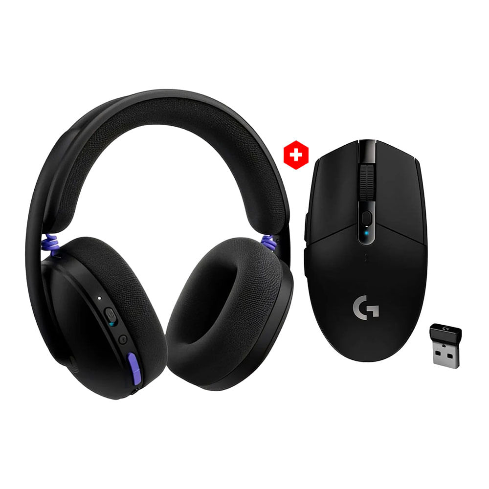 Imagen 1 del producto Combo: Audífonos gamer Logitech G325 con micrófono, bluetooth, PC y consolas + Mouse gamer Logitech G305, receptor USB, 12000 dpi, 6 botones, negro