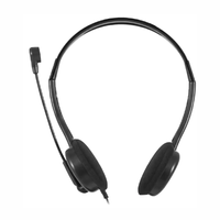 Audífonos con micrófono Genius HS-200C alámbricos, doble Jack 3.5 mm, 105 dB, multiplataforma, negro
