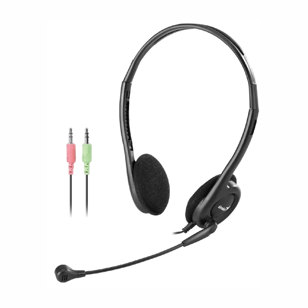 Imagen 2 del producto Audífonos con micrófono Genius HS-200C alámbricos, doble Jack 3.5 mm, 105 dB, multiplataforma, negro