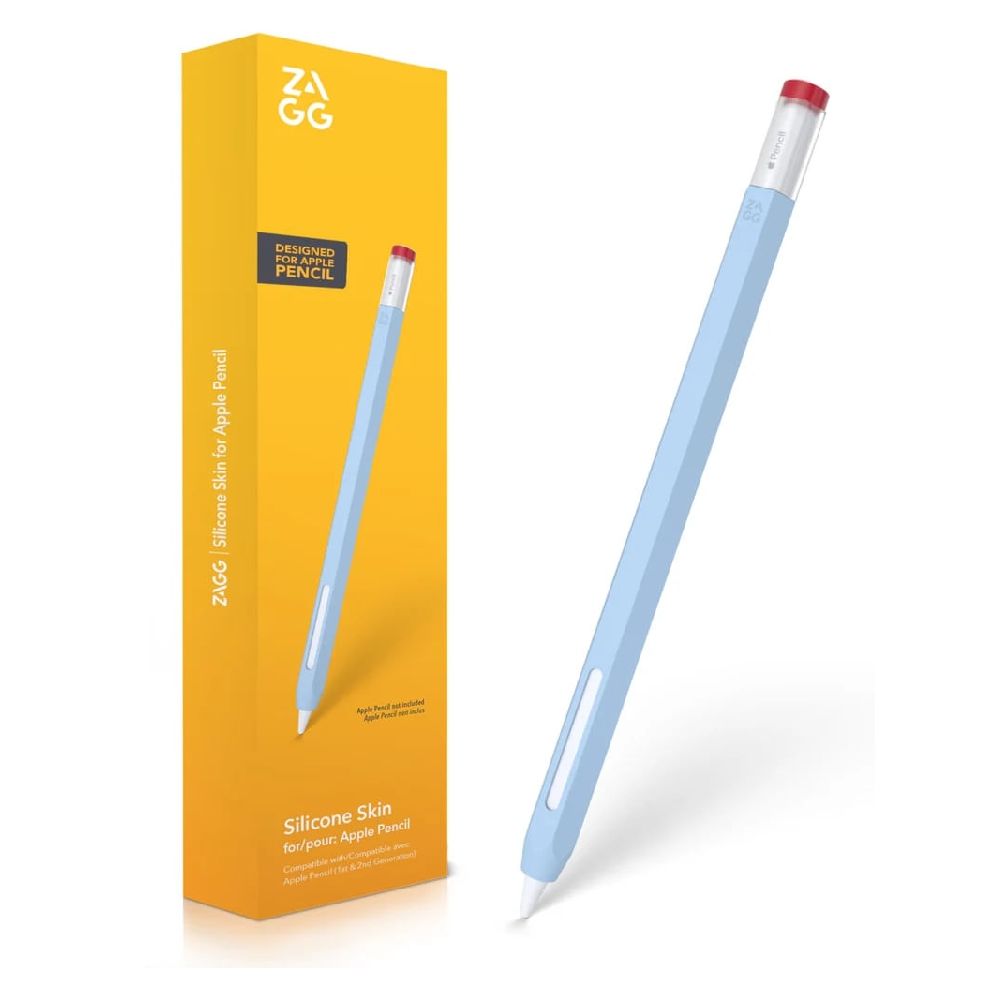 Funda de silicona Zagg Pencil Silicone Skin para Apple Pencil, diseño ergonómico, protección contra desgaste, azul