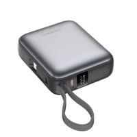 Batería externa Choetech B832-GY, 10000mAh, 35W, USB-C PD y QC, cable USB-C integrado, pantalla LED, gris