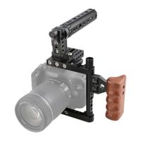 Jaula Camvate para cámara fotográfica, montaje de múltiples accesorios, aleación de aluminio, madera, negro