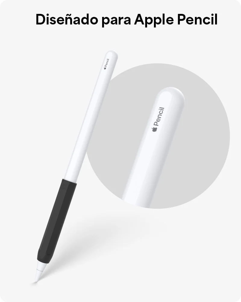 Imagen 2 del producto Grip de silicona Zagg para Apple Pencil, set de 2 unidades, diseño ergonómico, mejor agarre, negro/blanco