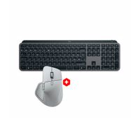 Combo Logitech: Mouse inalámbrico MX Master 4 Bluetooth, 8000 DPI, 8 botones, blanco + Teclado inalámbrico MX Keys S Bluetooth, membrana, negro