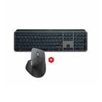 Combo Logitech: Mouse inalámbrico MX Master 4 Bluetooth, 8000 DPI, 8 botones, grafito + Teclado inalámbrico MX Keys S Bluetooth, membrana, negro