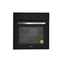 Horno eléctrico empotrable Sole, 68L, vidrio templado, grill, timer, perillas, negro