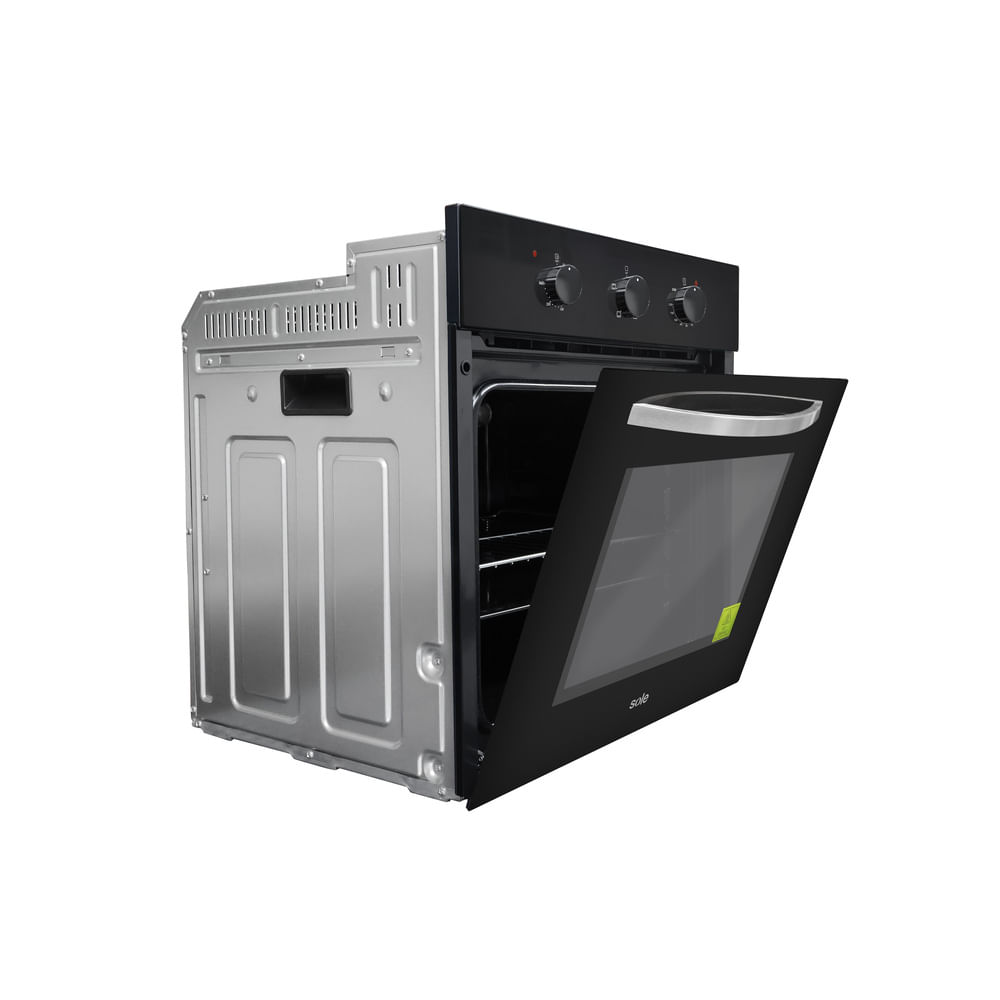 Imagen 2 del producto Horno eléctrico empotrable Sole, 68L, vidrio templado, grill, timer, perillas, negro