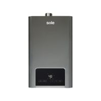 Calentador de agua Sole Genius a gas GLP, 26L/min, panel digital, temperatura constante, accesorios, gris oscuro