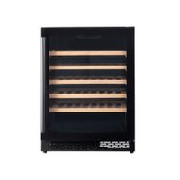 Cava de vinos S-Collection, 53 botellas, 135L, compresor, panel touch, doble vidrio templado, luz LED, negro
