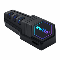 Intercomunicador Bluetooth Ewtto ET-A4956B para casco de moto, Bluetooth 5.3, IPX6, IA por voz, RGB, 25h, negro + Micrófono 2 en 1