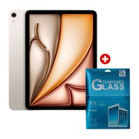 iPad Air 11"" 128GB, 12GB RAM, cámara principal 12MP y frontal 12MP, 28.93 Wh, Chip M4, starlight + Mica de vidrio