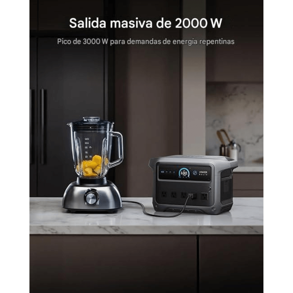 Imagen 2 del producto Estación de energía portátil Anker Solix C1000 Gen 2, 1,024Wh, 2,000W, carga completa en 49 minutos