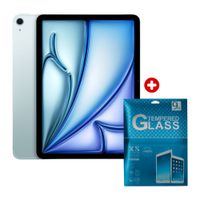 iPad Air 11"" 128GB, 12GB RAM, cámara principal 12MP y frontal 12MP, 28.93 Wh, Chip M4, blue + Mica de vidrio