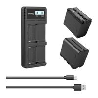 Kit SmallRig cargador y 2 baterías, NP-F970, compatible con cámaras Sony, 7800 mAh, pantalla LCD