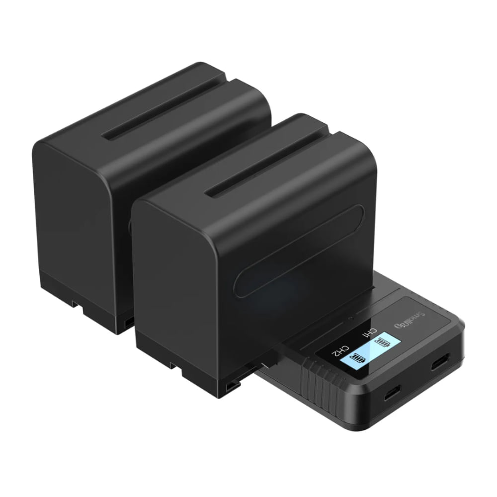 Imagen 2 del producto Kit SmallRig cargador y 2 baterías, NP-F970, compatible con cámaras Sony, 7800 mAh, pantalla LCD