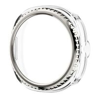 Case protector de TPU para Samsung Galaxy Watch 8 Classic 46mm, bisel de aluminio, transparente