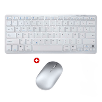 Kit inalámbrico Kreed teclado y mouse, membrana, conexión USB, recargable, blanco