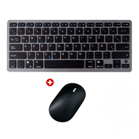 Kit inalámbrico Kreed teclado y mouse, membrana, conexión USB, recargable, negro