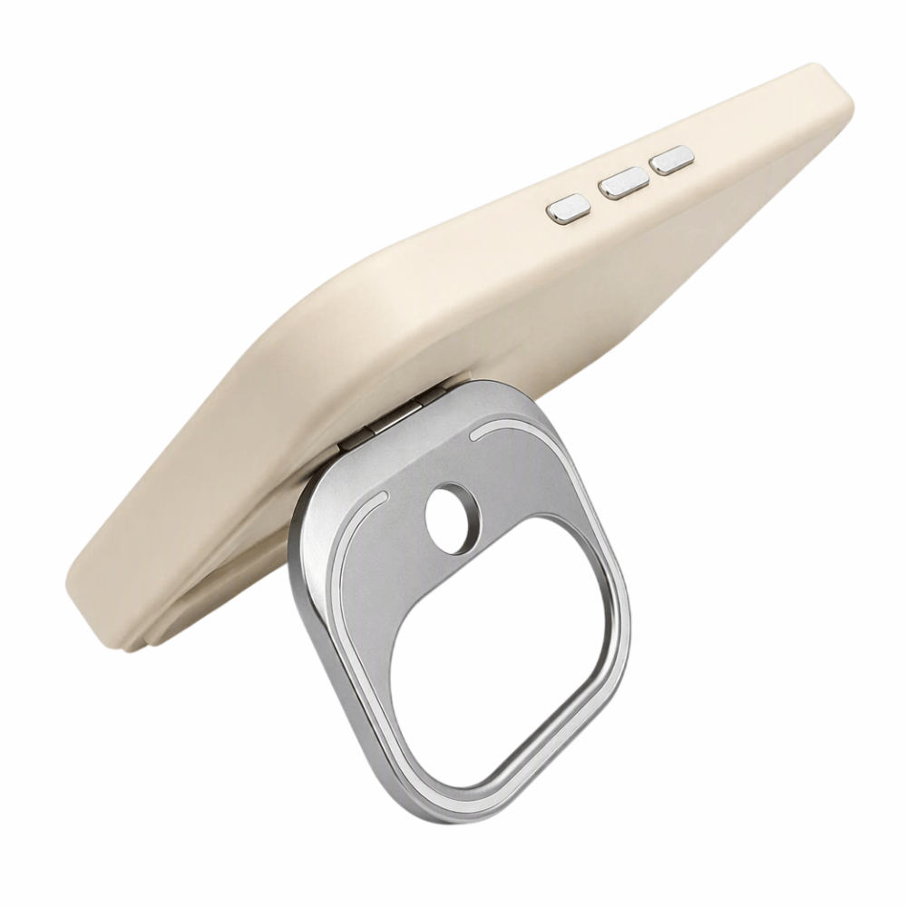 Imagen 2 del producto Case iBox soft line para iPhone 17 con magsafe, soporte en cámara y material de silicona, metal y microfibra, beige