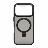 Case iBox metal matte para iPhone 17 Pro con magsafe, soporte en cámara y material de TPU flexible y PC rígido, negro