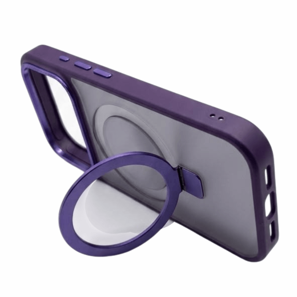 Imagen 2 del producto Case iBox metal matte para iPhone 17 Pro Max con magsafe, soporte en cámara y material de TPU flexible y PC rígido, morado