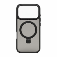 Case iBox metal matte para iPhone 17 Pro Max con magsafe, soporte en cámara y material de TPU flexible y PC rígido, negro