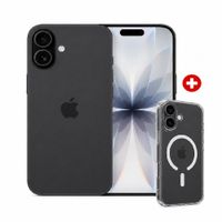 iPhone 17 eSIM 256GB, 8GB RAM, cámara trasera 48MP y frontal 18MP, pantalla 6.3"", negro, con case