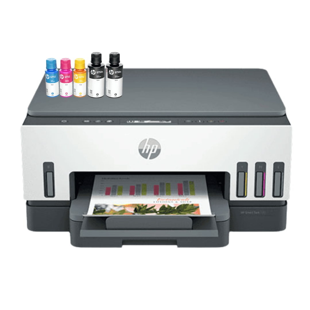 Imagen 2 del producto Impresora multifuncional HP Smart Tank 720, inyección de tinta, inalámbrica, Wi-Fi, con tanques recargables + Papel A4, 500 hojas