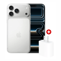 iPhone 17 Pro Max 256GB, 12GB RAM, cámara trasera 48MP y frontal 18MP, 6.9"", OLED, eSIM, 5G, Silver + Cubo de Carga 40W