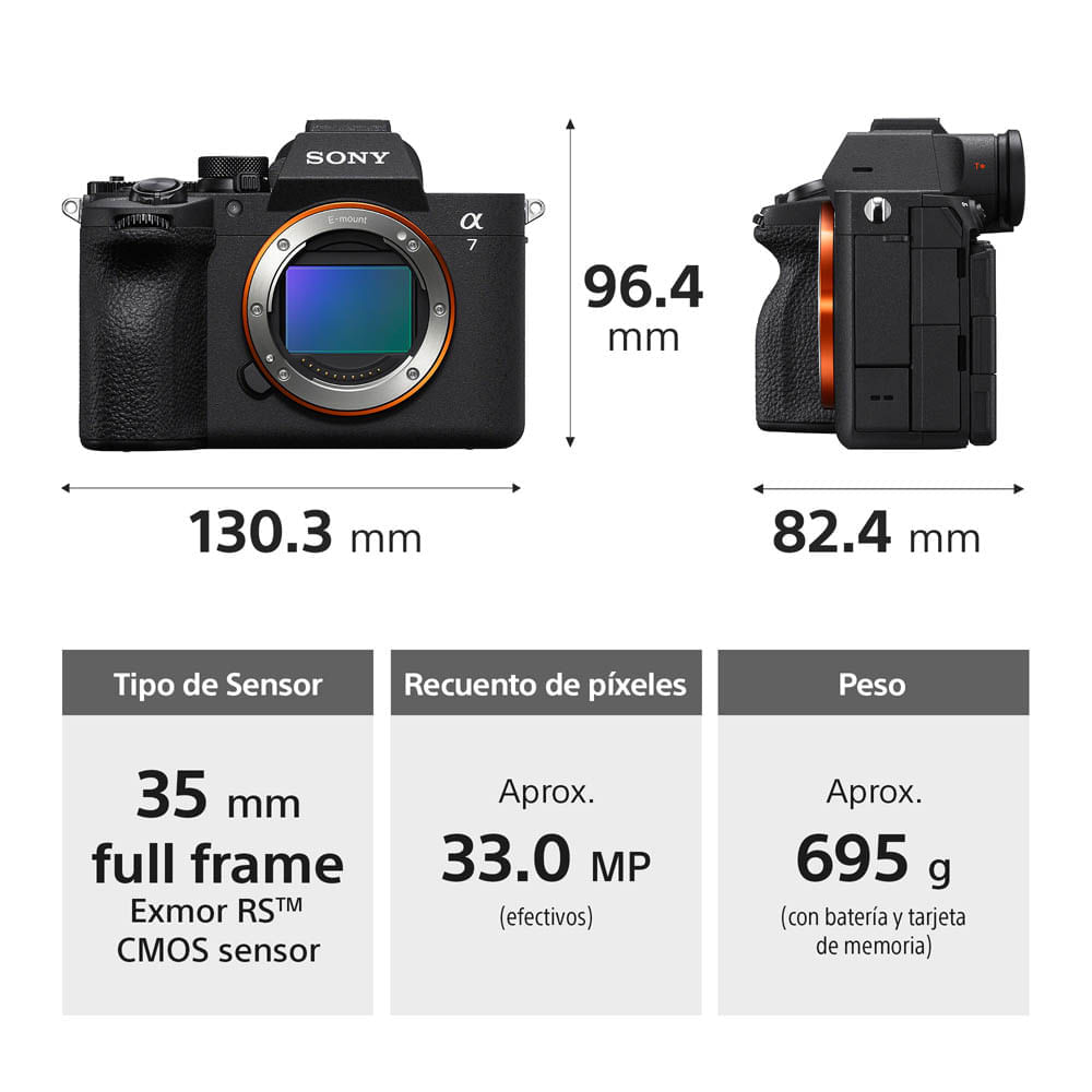 Imagen 2 del producto Cámara mirrorless Sony Alpha a7 V Full Frame 33MP, solo cuerpo, grabación en 4k, pantalla táctil, negro