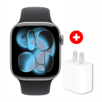 Apple Watch Series 11 46mm GPS, Retina LTPO3 OLED 1.96"", watchOS 26, 64GB, correa Black M/L, Space Gray + cargador 20W