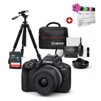 Cámara Mirrorless EOS R50 + Lente RF S 18-45mm f/4.5-6.3 IS STM + Kit Ultimate + Claqueta